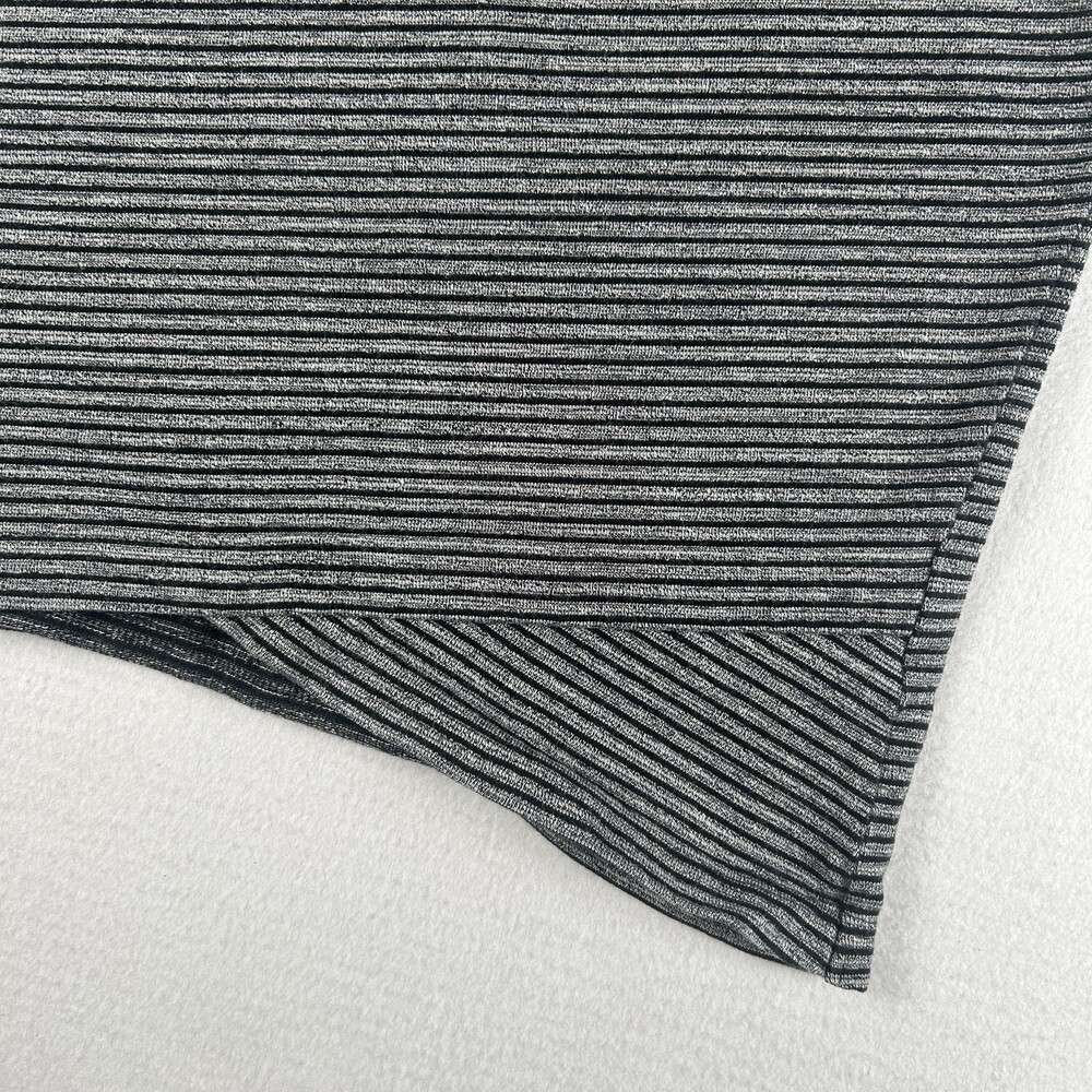 Madewell Tank Top Womens XS Gray Striped Crew Neck Asym Hem Knit Sleeveless - Picture 2 of 11